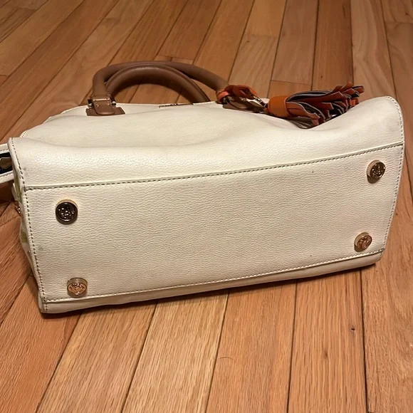 LNWOT Spartina 449 Heyward Alljoy Satchel w/linen side panels & interior. - Picture 4 of 11